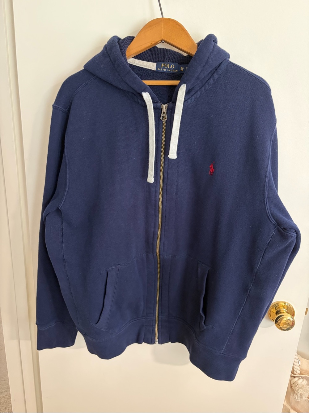 Men’s Ralph Lauren Navy Zip-Up Hoodie with Red Pony